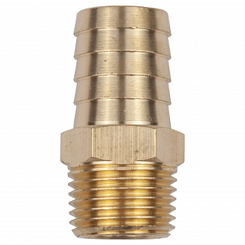 Разъем 1/2" внешняя резьба - "елочка" 17мм, латунь, в блистере "AV Steel", AV-700319B