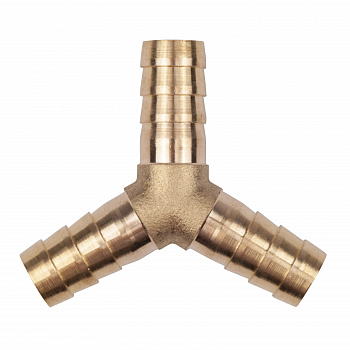 Тройник Y-образный елочка 10мм, латунь, в блистере "AV Steel", AV-700336B