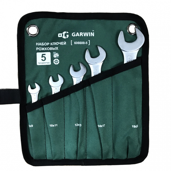 606600-5 Набор ключей рожковых 5 предметов 8х9-19х22 мм