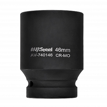 Головка ударная 1" шестигранная удлиненная 46мм "AV Steel", AV-740146