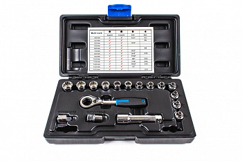 Набор торцевых головок проходных с аксессуарами 13мм 17 предметов, ALK-1005P