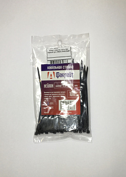 Хомут пластик. 2,5 х 100 черный (уп.100шт) ФАНЛАЙТ, 16354