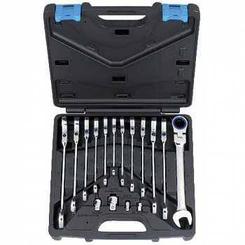 Набор ключей трещоточных с полукарданом 72 зуба 16 предметов, ARW-12MK09