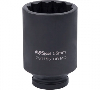 Головка ударная 3/4" двенадцатигранная удлиненная 55мм "AV Steel", AV-731155