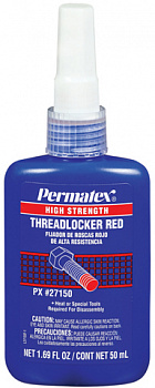 Фиксатор резьбы PERMATEX сильной фиксации красный 90мл. NEW, 27183