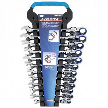 Набор ключей трещоточных с полукарданом 72 зуба 12 предметов, ARW-12MK08