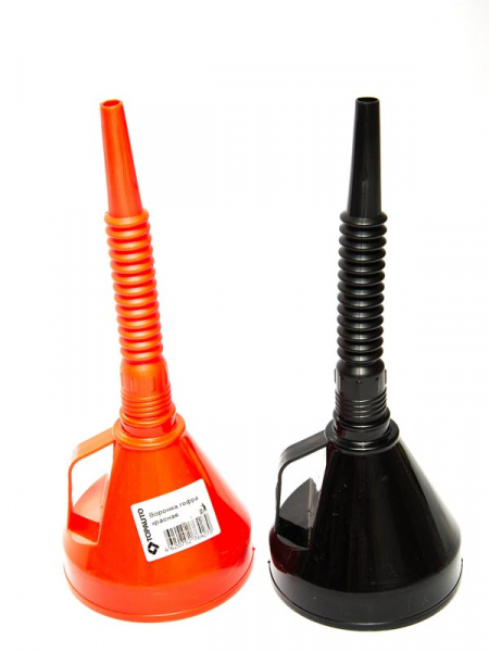 Воронка для бензина с сеткой цветная разборная 140 мм ГОФРА - черная