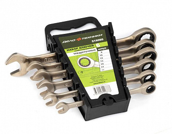 Набор ключей комбинированных трещоточных 6 шт., холдер, 515060