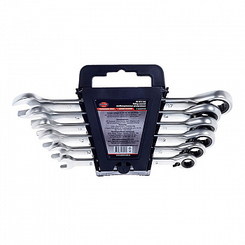 Набор ключей комбинированных трещоточных с реверсом 8-19мм "AV Steel" 9 предметов, AV-035190
