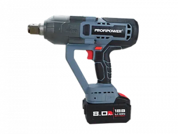 Аккумуляторный бесщеточный ударный гайковерт PROFIPOWER T-2500N (18В,Li-ion-1шт, 8.0Ач, E0189