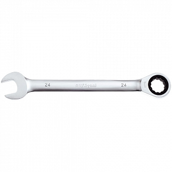 Ключ комбинированный трещоточный 24мм "AV Steel", AV-315024