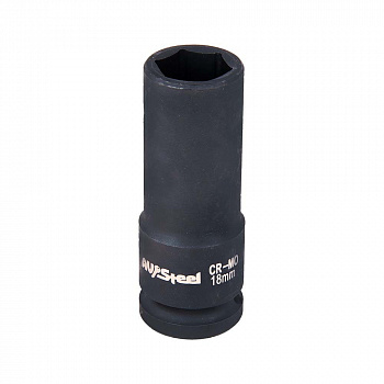Головка ударная   1/2" шестигранная удлиненная 18мм "AV Steel", AV-720118