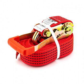 Ремень крепления груза ТОП АВТО, ширина ленты 55мм, 5000/10000кг, 10м механизм 230 мм на 5000, РК1010