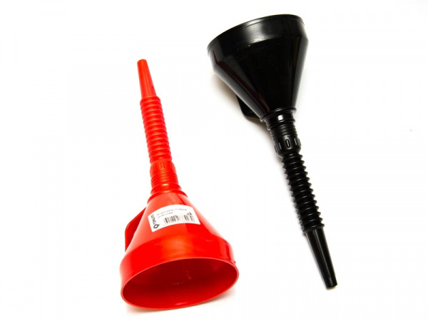 Воронка для бензина с сеткой цветная разборная 140 мм ГОФРА - красная