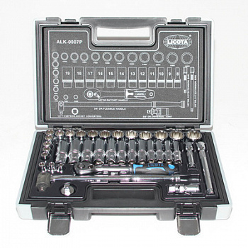Набор торцевых головок 3/8" 12гр. 37 предметов 6-24мм spline, ALK-0007P