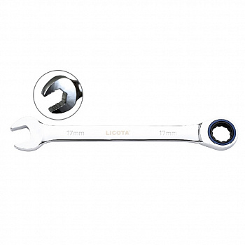 Ключ комбинированный трещоточный 100 зубьев 15 мм, ARW-76M15