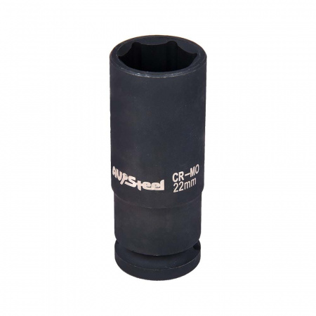 Головка ударная   1/2" шестигранная удлиненная 22мм "AV Steel", AV-720122