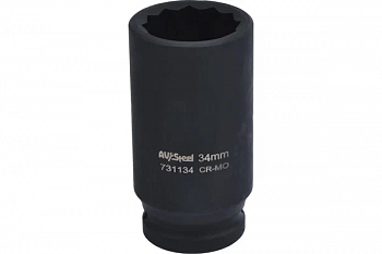 Головка ударная 3/4" двенадцатигранная удлиненная 34мм "AV Steel", AV-731134