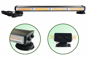 Маяк проблесковый светодиодн. 10-30 V (Двухсторонняя панель, 14 режим., 48W, LED COB 8x6W, L, AT14320