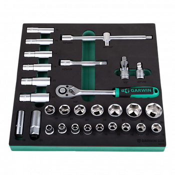Набор торцевых головок 1/2" 31 предмет в ложементе EVA, 646065 Набор торцевых головок 1/2" 31 предмет в ложементе EVA, 646065