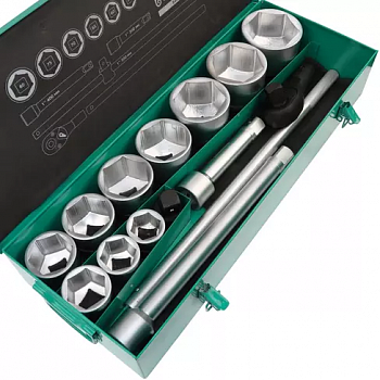 Набор торцевых головок 1", 6 гр., 14 пр., 36-80 мм, 644040-6