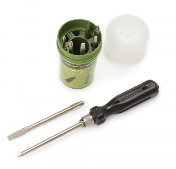 708080 Отвертка цанг. с вставками 8штШлиц6,5,3ммДТ