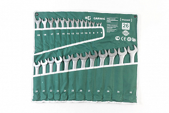 Набор ключей комбинированных 26 предметов 6-32мм, GR-ECK026