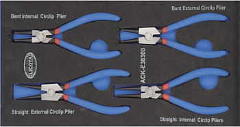 Набор съемников стопорных колец 4 предмета, ACK-E38308