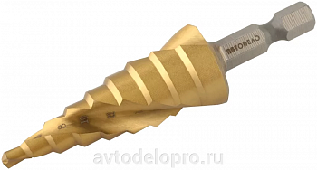 сверло ступенчатое спиральное 4.0-20.0 мм (9 ступ., хвостовик HEX1/4") АвтоDело, 45720