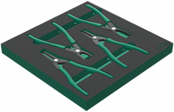 Набор съемников стопорных колец усиленных 230 мм, 4 предмета ложементе EVA, 646045