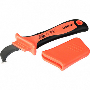 Нож электрика для снятия изоляции VDE 1000В, с пяткой, AKD-V007